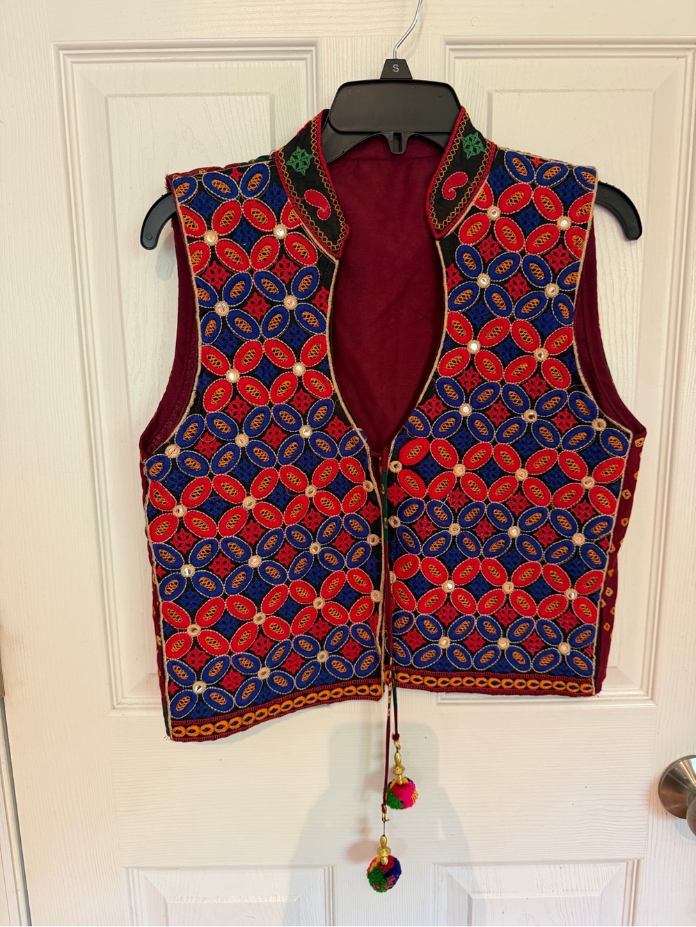 Hand-Embroidered Red & Blue Women's jacket